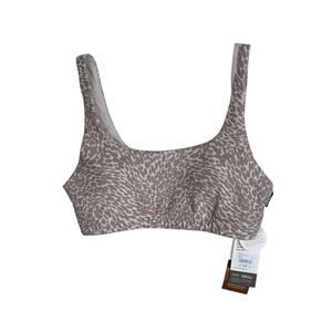 Vuori Daily Sports Bra Top White Brown Tan Spots Large NEW